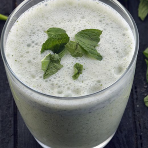 Ginger Mint Masala Buttermilk Indian Ginger Mint Masala Buttermilk made of Fresh & Dated Yogurt, Milk, Mint & Indian Spices, served chilled